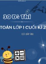 Bộ 30 Đề thi Toán Lớp 1 cuối kì 2 (Có đáp án)